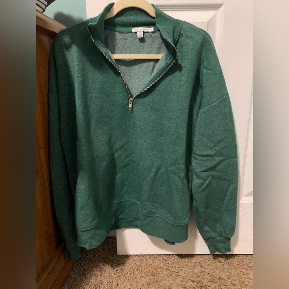 Threads 4 Thought Forest Green Zip-Up Sweater